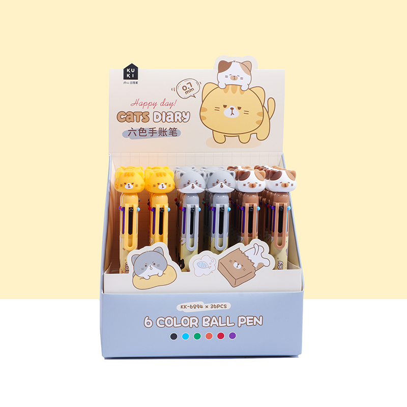 Buku Harian Kucing Pena Bola 6 Warna